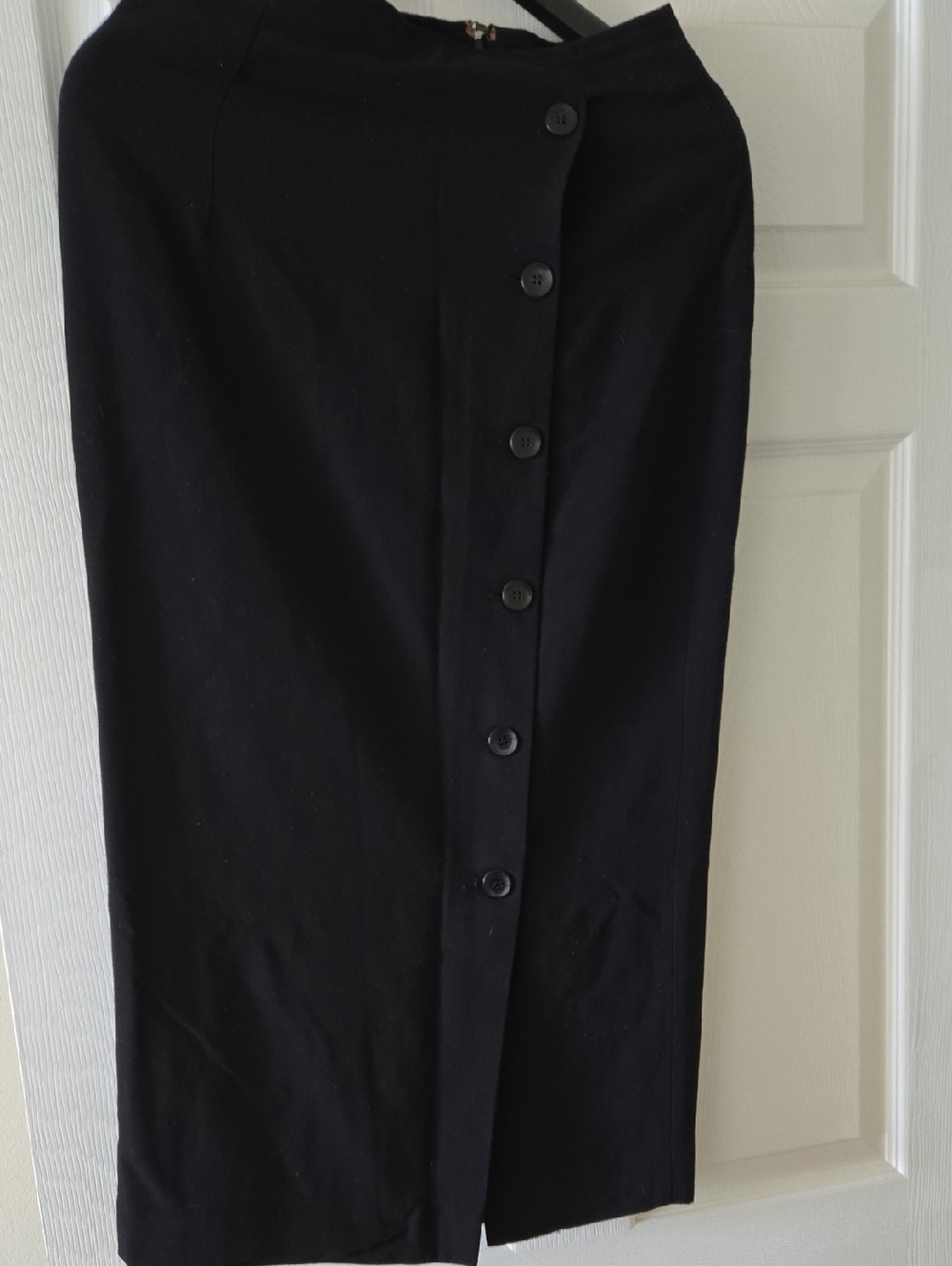 The Limited Black A-Line Button-Front Midi Skirt